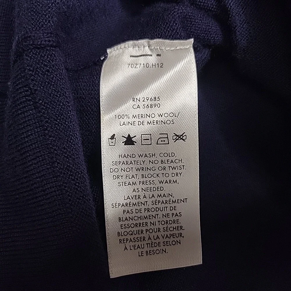 Pendleton Cardigan Mens XL Navy Blue Merino Wool V-Neck Button Up Retro Sweater